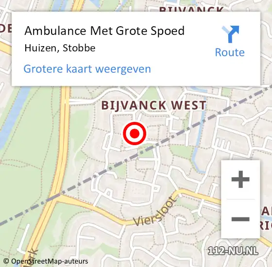 Locatie op kaart van de 112 melding: Ambulance Met Grote Spoed Naar Huizen, Stobbe op 12 januari 2014 14:36