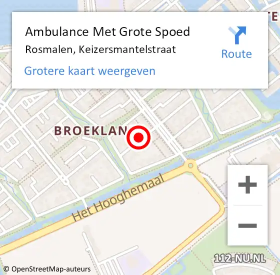 Locatie op kaart van de 112 melding: Ambulance Met Grote Spoed Naar Rosmalen, Keizersmantelstraat op 27 februari 2017 21:30