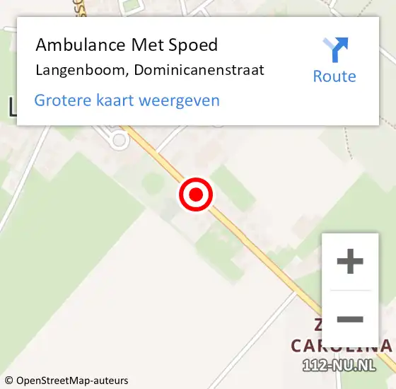 Locatie op kaart van de 112 melding: Ambulance Met Spoed Naar Langenboom, Dominicanenstraat op 28 februari 2017 00:32