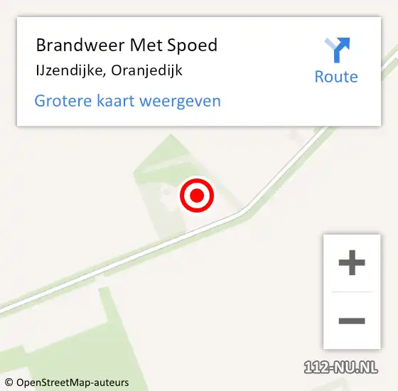 Locatie op kaart van de 112 melding: Brandweer Met Spoed Naar IJzendijke, Oranjedijk op 12 januari 2014 15:13