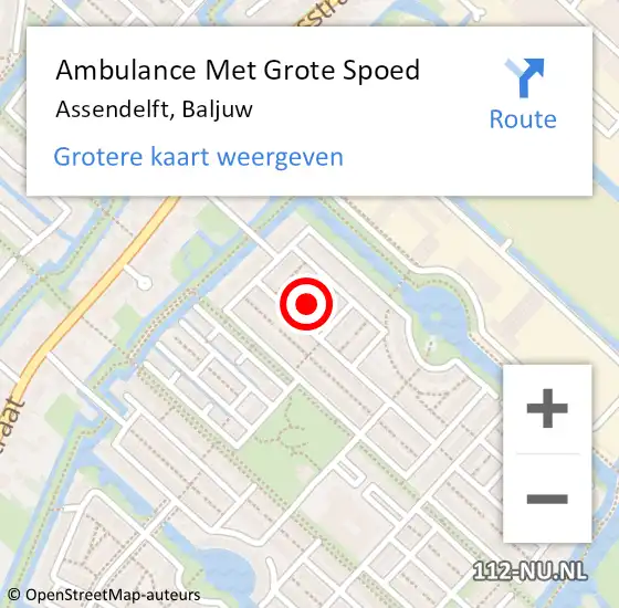 Locatie op kaart van de 112 melding: Ambulance Met Grote Spoed Naar Assendelft, Baljuw op 28 februari 2017 01:38