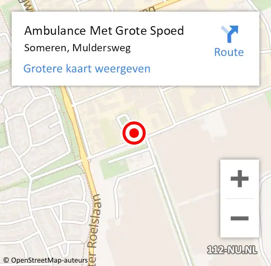 Locatie op kaart van de 112 melding: Ambulance Met Grote Spoed Naar Someren, Muldersweg op 28 februari 2017 01:41