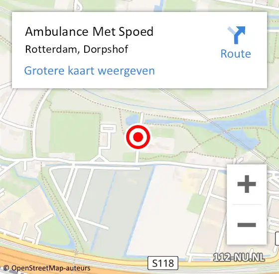 Locatie op kaart van de 112 melding: Ambulance Met Spoed Naar Rotterdam, Dorpshof op 28 februari 2017 02:19