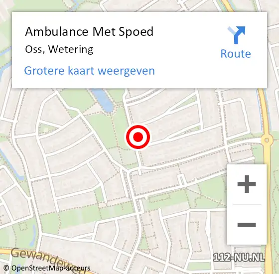 Locatie op kaart van de 112 melding: Ambulance Met Spoed Naar Oss, Wetering op 28 februari 2017 02:40