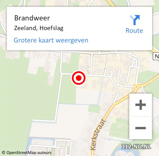 Locatie op kaart van de 112 melding: Brandweer Zeeland, Hoefslag op 28 februari 2017 05:55