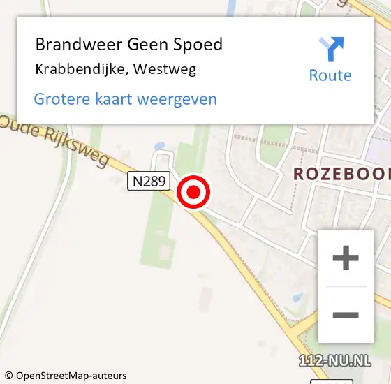 Locatie op kaart van de 112 melding: Brandweer Geen Spoed Naar Krabbendijke, Westweg op 28 februari 2017 06:04