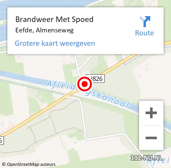 Locatie op kaart van de 112 melding: Brandweer Met Spoed Naar Eefde, Almenseweg op 28 februari 2017 07:06