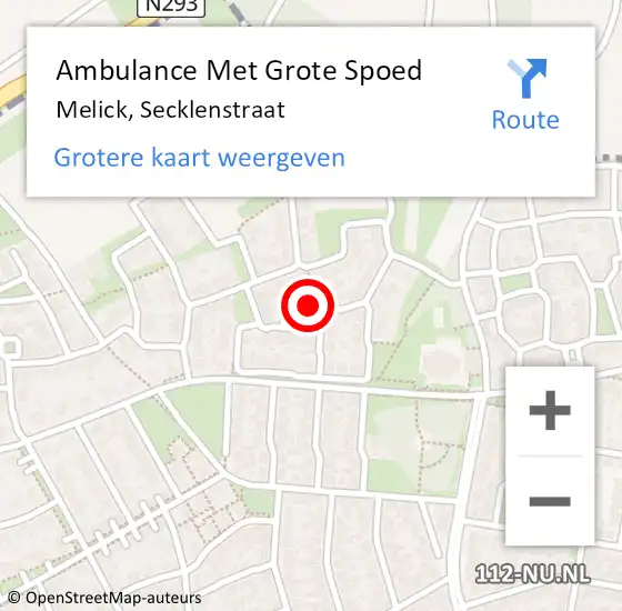 Locatie op kaart van de 112 melding: Ambulance Met Grote Spoed Naar Melick, Secklenstraat op 28 februari 2017 08:12