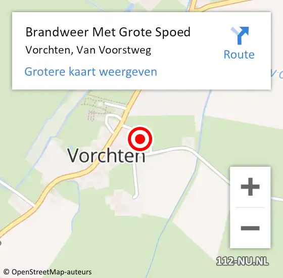 Locatie op kaart van de 112 melding: Brandweer Met Grote Spoed Naar Vorchten, Van Voorstweg op 28 februari 2017 09:02