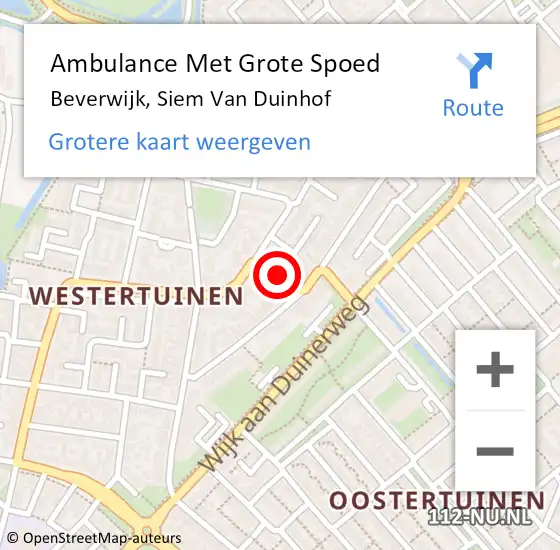 Locatie op kaart van de 112 melding: Ambulance Met Grote Spoed Naar Beverwijk, Siem Van Duinhof op 28 februari 2017 10:19