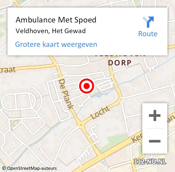 Locatie op kaart van de 112 melding: Ambulance Met Spoed Naar Veldhoven, Het Gewad op 28 februari 2017 10:20