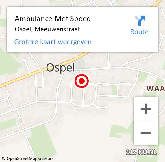 Locatie op kaart van de 112 melding: Ambulance Met Spoed Naar Ospel, Meeuwenstraat op 28 februari 2017 10:26