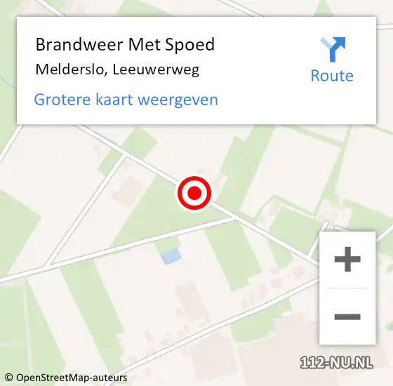 Locatie op kaart van de 112 melding: Brandweer Met Spoed Naar Melderslo, Leeuwerweg op 28 februari 2017 11:00