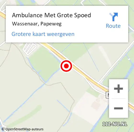 Locatie op kaart van de 112 melding: Ambulance Met Grote Spoed Naar Wassenaar, Papeweg op 28 februari 2017 11:13
