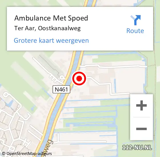 Locatie op kaart van de 112 melding: Ambulance Met Spoed Naar Ter Aar, Oostkanaalweg op 28 februari 2017 11:47