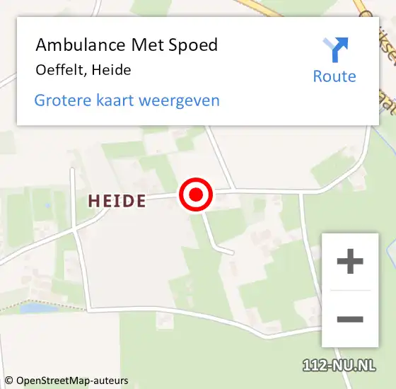 Locatie op kaart van de 112 melding: Ambulance Met Spoed Naar Oeffelt, Heide op 28 februari 2017 13:38