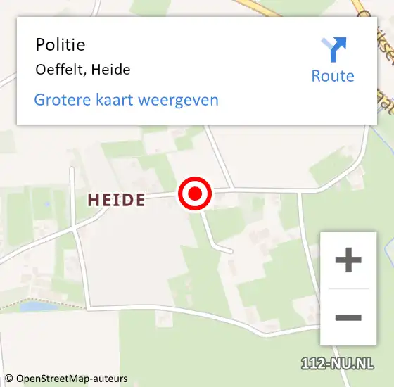Locatie op kaart van de 112 melding: Politie Oeffelt, Heide op 28 februari 2017 13:40