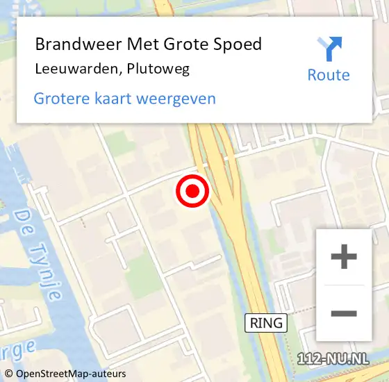 Locatie op kaart van de 112 melding: Brandweer Met Grote Spoed Naar Leeuwarden, Plutoweg op 28 februari 2017 14:13