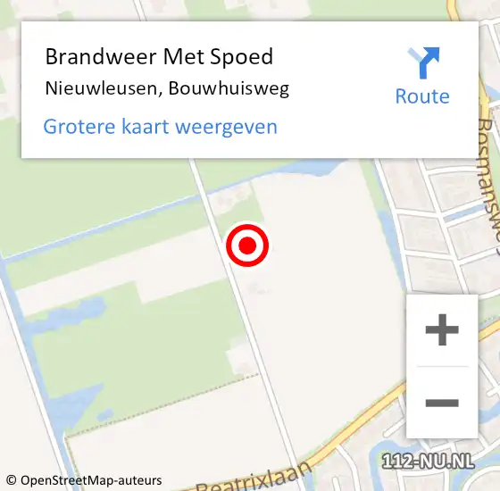 Locatie op kaart van de 112 melding: Brandweer Met Spoed Naar Nieuwleusen, Bouwhuisweg op 28 februari 2017 15:34