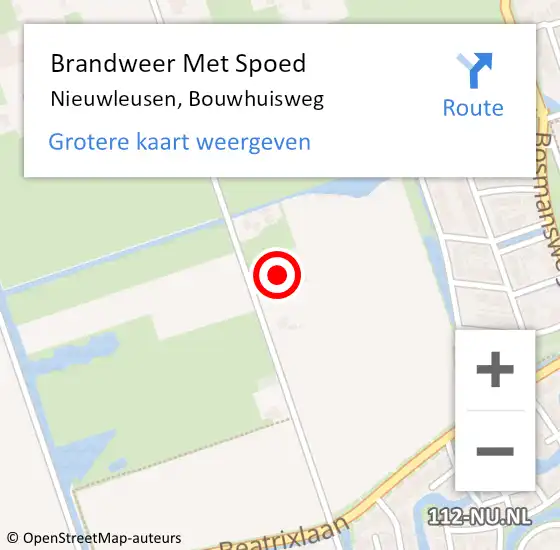 Locatie op kaart van de 112 melding: Brandweer Met Spoed Naar Nieuwleusen, Bouwhuisweg op 28 februari 2017 15:37