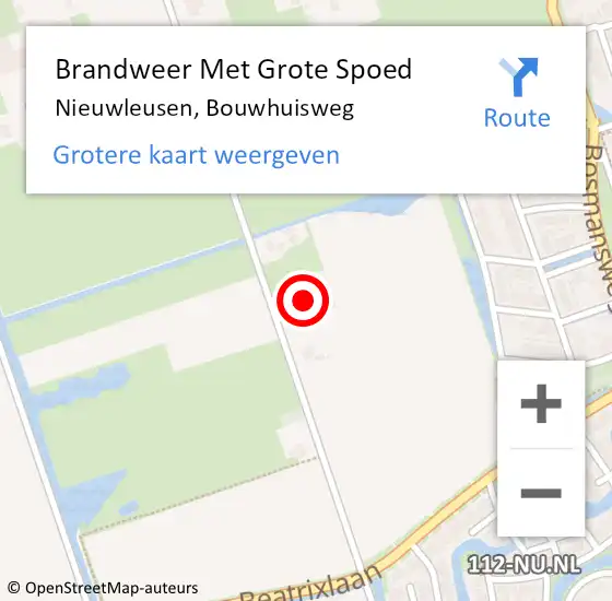 Locatie op kaart van de 112 melding: Brandweer Met Grote Spoed Naar Nieuwleusen, Bouwhuisweg op 28 februari 2017 15:40