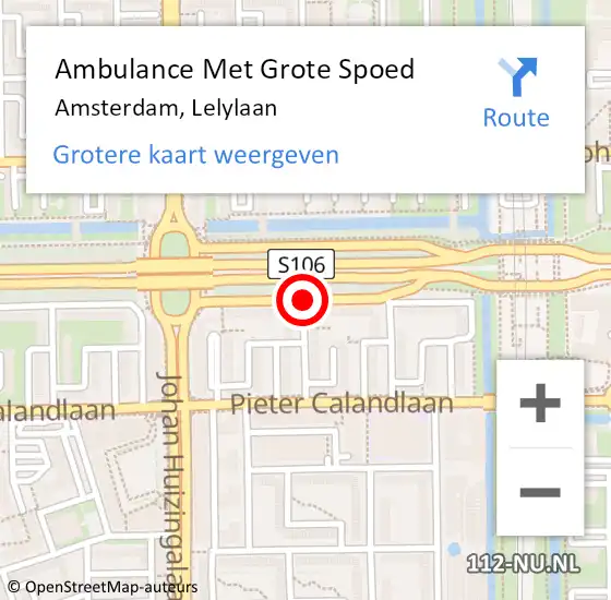 Locatie op kaart van de 112 melding: Ambulance Met Grote Spoed Naar Amsterdam, Lelylaan op 28 februari 2017 15:49
