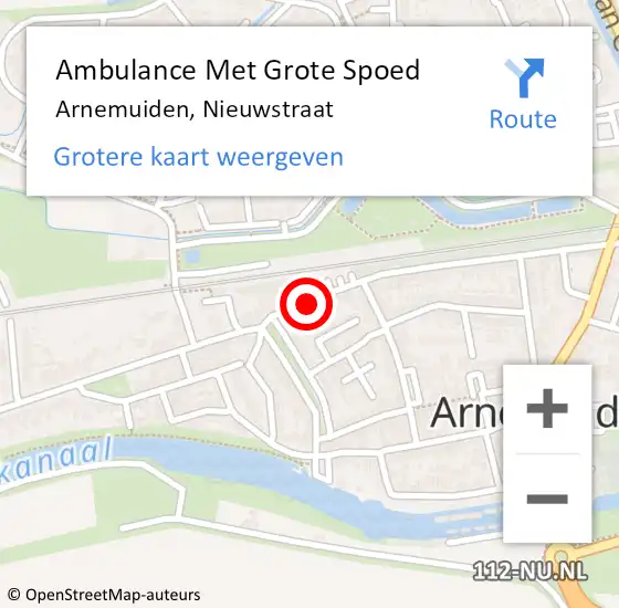 Locatie op kaart van de 112 melding: Ambulance Met Grote Spoed Naar Arnemuiden, Nieuwstraat op 28 februari 2017 16:14