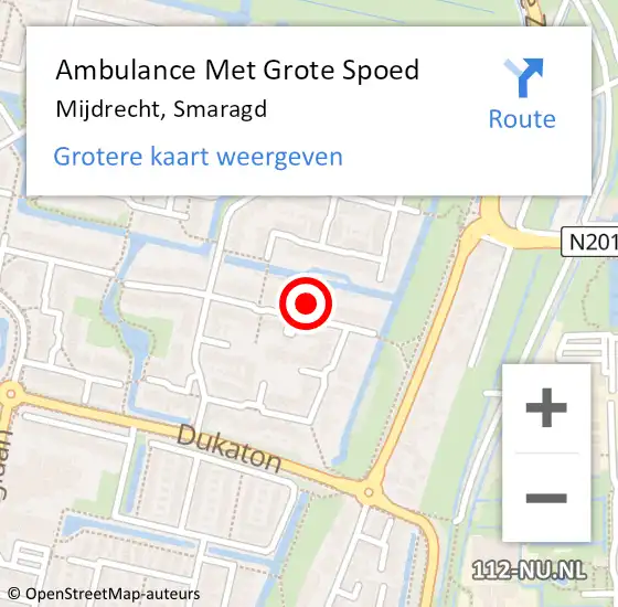 Locatie op kaart van de 112 melding: Ambulance Met Grote Spoed Naar Mijdrecht, Smaragd op 28 februari 2017 16:30