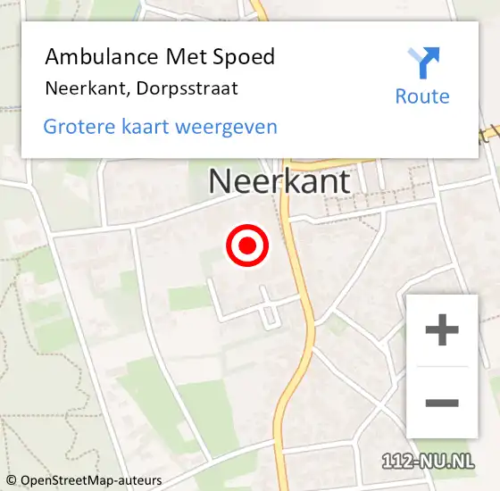 Locatie op kaart van de 112 melding: Ambulance Met Spoed Naar Neerkant, Dorpsstraat op 28 februari 2017 18:40