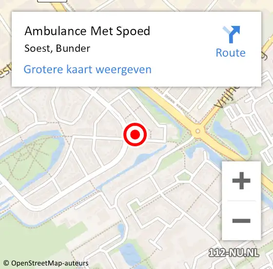 Locatie op kaart van de 112 melding: Ambulance Met Spoed Naar Soest, Bunder op 28 februari 2017 18:41