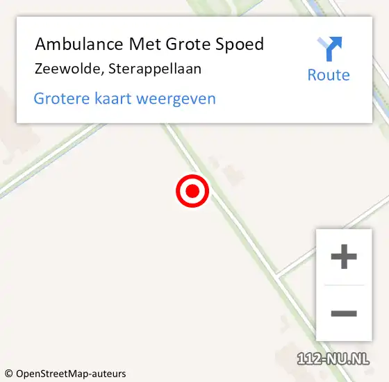 Locatie op kaart van de 112 melding: Ambulance Met Grote Spoed Naar Zeewolde, Sterappellaan op 28 februari 2017 19:22