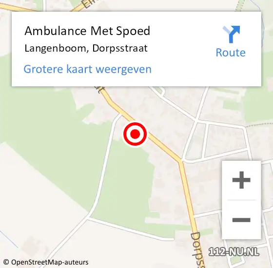 Locatie op kaart van de 112 melding: Ambulance Met Spoed Naar Langenboom, Dorpsstraat op 28 februari 2017 19:40