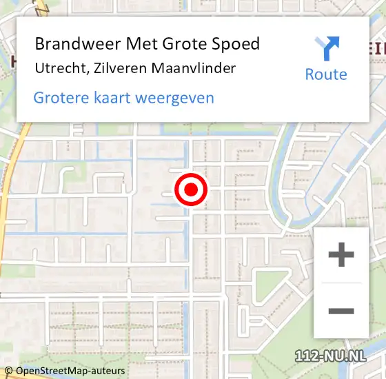 Locatie op kaart van de 112 melding: Brandweer Met Grote Spoed Naar Utrecht, Zilveren Maanvlinder op 28 februari 2017 21:13