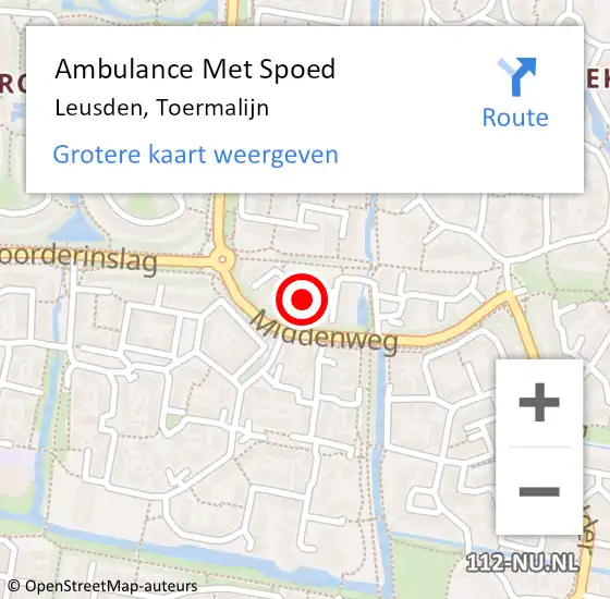 Locatie op kaart van de 112 melding: Ambulance Met Spoed Naar Leusden, Toermalijn op 28 februari 2017 22:42