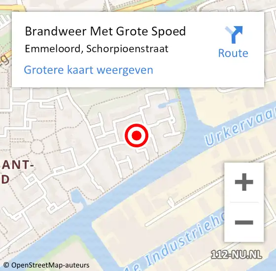 Locatie op kaart van de 112 melding: Brandweer Met Grote Spoed Naar Emmeloord, Schorpioenstraat op 1 maart 2017 00:55