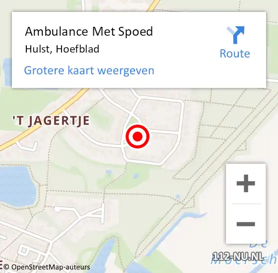 Locatie op kaart van de 112 melding: Ambulance Met Spoed Naar Hulst, Hoefblad op 1 maart 2017 05:04