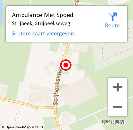 Locatie op kaart van de 112 melding: Ambulance Met Spoed Naar Strijbeek, Strijbeekseweg op 1 maart 2017 09:15