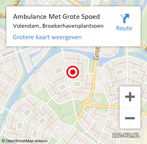 Locatie op kaart van de 112 melding: Ambulance Met Grote Spoed Naar Volendam, Broekerhavenplantsoen op 1 maart 2017 10:05