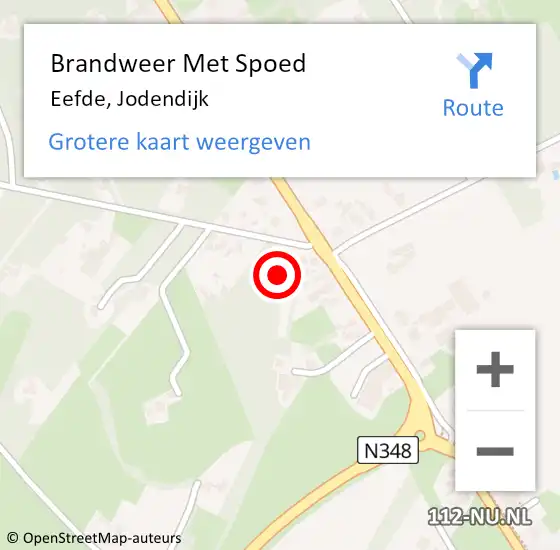 Locatie op kaart van de 112 melding: Brandweer Met Spoed Naar Eefde, Jodendijk op 1 maart 2017 10:51