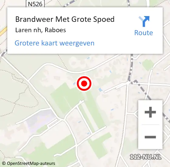 Locatie op kaart van de 112 melding: Brandweer Met Grote Spoed Naar Laren nh, Raboes op 1 maart 2017 11:03