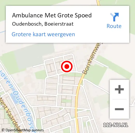 Locatie op kaart van de 112 melding: Ambulance Met Grote Spoed Naar Oudenbosch, Boeierstraat op 1 maart 2017 11:41