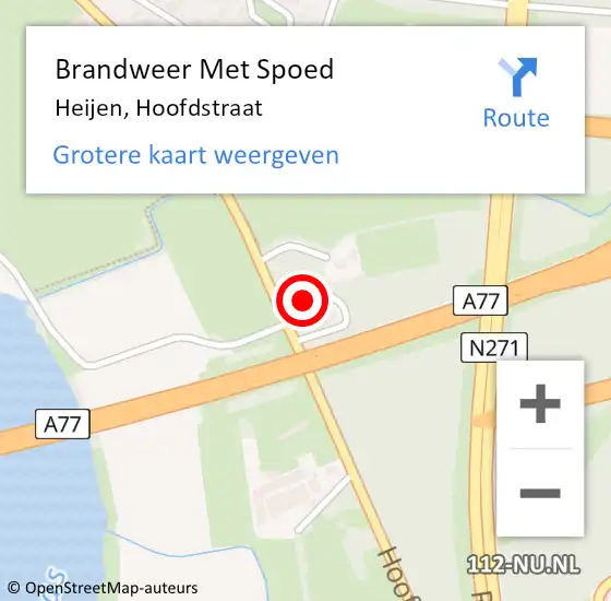 Locatie op kaart van de 112 melding: Brandweer Met Spoed Naar Heijen, Hoofdstraat op 1 maart 2017 12:36