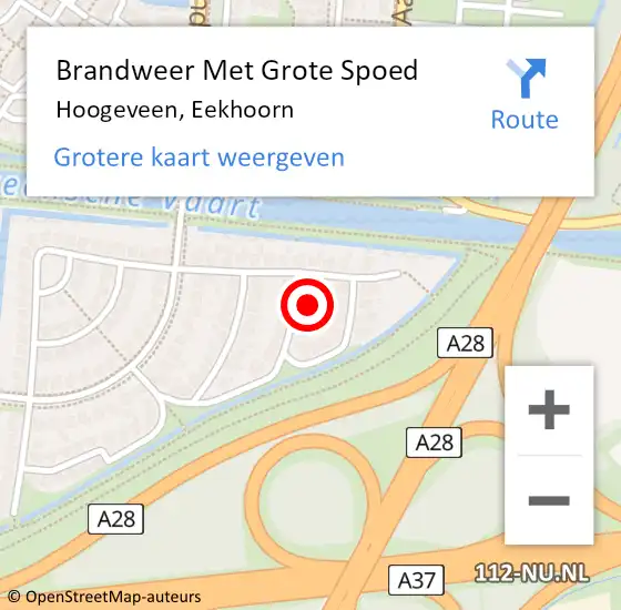 Locatie op kaart van de 112 melding: Brandweer Met Grote Spoed Naar Hoogeveen, Eekhoorn op 1 maart 2017 13:05