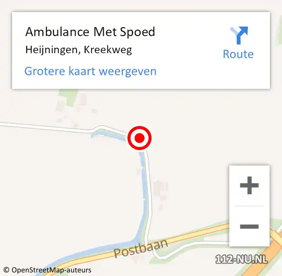 Locatie op kaart van de 112 melding: Ambulance Met Spoed Naar Heijningen, Kreekweg op 1 maart 2017 13:12