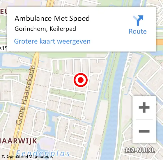 Locatie op kaart van de 112 melding: Ambulance Met Spoed Naar Gorinchem, Keilerpad op 1 maart 2017 13:12