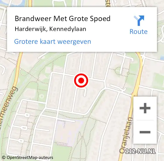 Locatie op kaart van de 112 melding: Brandweer Met Grote Spoed Naar Harderwijk, Kennedylaan op 1 maart 2017 14:25