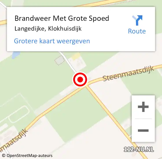 Locatie op kaart van de 112 melding: Brandweer Met Grote Spoed Naar Langedijke, Klokhuisdijk op 12 januari 2014 18:57