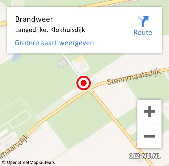Locatie op kaart van de 112 melding: Brandweer Langedijke, Klokhuisdijk op 12 januari 2014 19:03