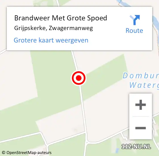 Locatie op kaart van de 112 melding: Brandweer Met Grote Spoed Naar Grijpskerke, Zwagermanweg op 1 maart 2017 17:31