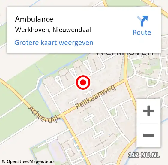 Locatie op kaart van de 112 melding: Ambulance Werkhoven, Nieuwendaal op 1 maart 2017 17:49